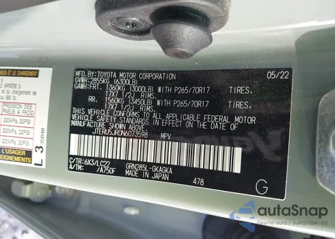 2022 Toyota 4Runner Trd Off Road Premium from USA, damaged, VIN JTERU5JR0N6073598